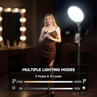 Ring Light with Stand and Phone Holder, Selfie Ringlight - Image 3