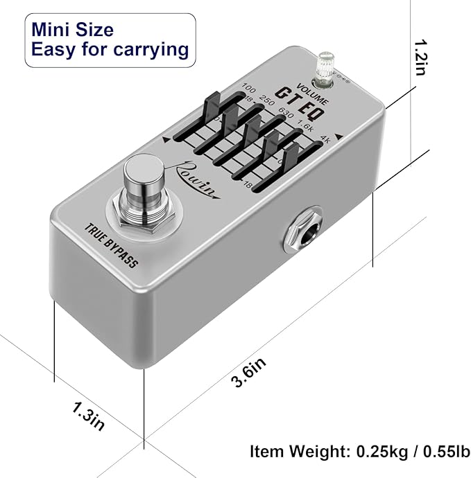Rowin Guitar Equalize Effect Pedal EQ Add or Take Away Specific Bands Tune - Image 6