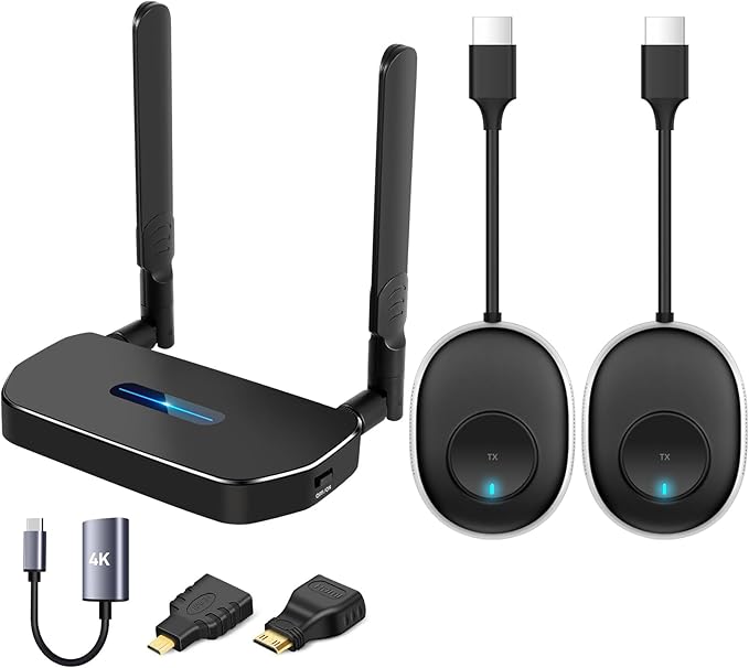 Wireless Hdmi Transmitter and Receiver 4k Kit.One Receiver and Two Transmitter by POFAN