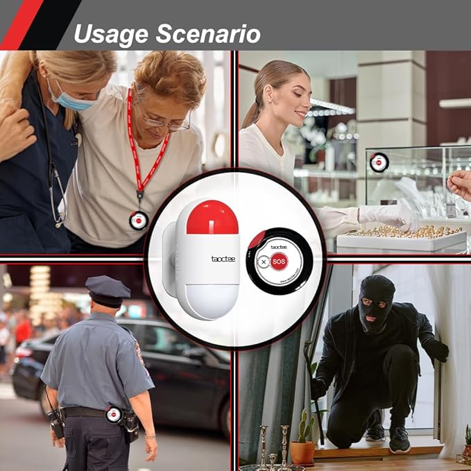 Panic Button Alarm for Security Emergency Remote Panic Button Alarm Siren for - Image 5