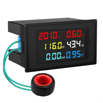 DROK AC Meter, AC 80-300V 100A Voltage Current Power Factor Frequency Electric by DROK