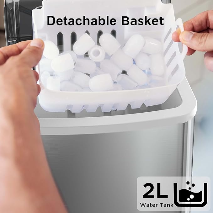 Silonn Ice Makers Countertop, 9 Cubes Ready in 6 Mins, 26lbs in 24Hrs, - Image 4