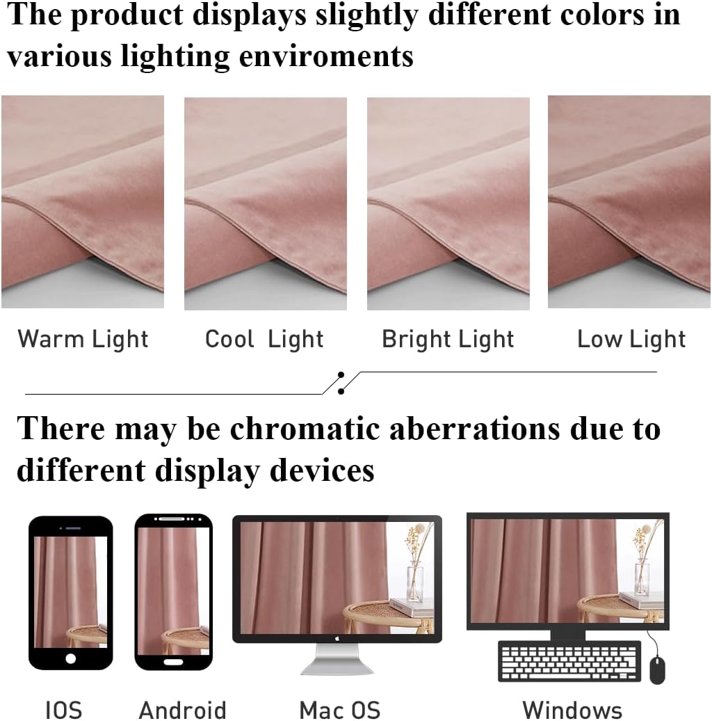 Pink Girls Bedroom Velvet Curtains 90 Inch Length 2 Panels | Romantic Blush Pink Drapes for Salon, Light Dimming Privacy Window Panels, Back Tab & Hook Belt, W52 x L90