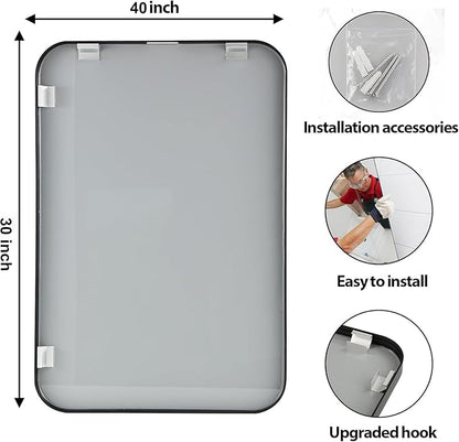 40x30 Inch Black Wall Mirror for Bathroom, Brushed Metal Framed Mirror - Image 6