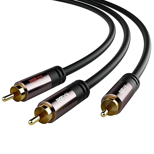 RCA Y-Adapter Splitter Cable, 1 RCA Male to 2 RCA Male Stereo Audio Subwoofer - Image 2