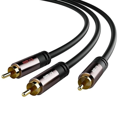 RCA Y-Adapter Splitter Cable, 1 RCA Male to 2 RCA Male Stereo Audio Subwoofer - Image 2