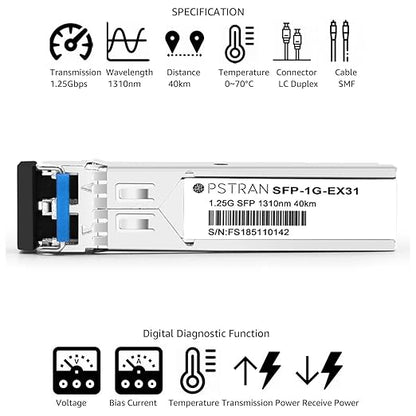 OPSTRAN 1000BASE-EX SFP Optical Transceiver Module Compatible - Image 2