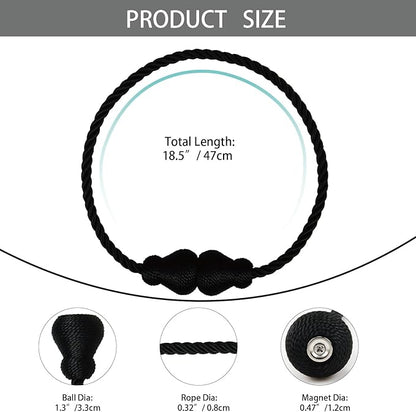 Nieffeiy Magnetic Curtain Tiebacks Outdoor Curtain Tie Backs Rope Decorative - Image 2