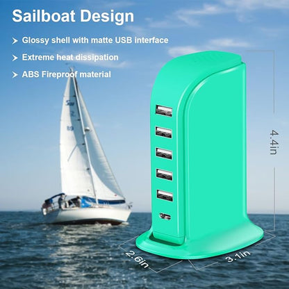 USB Tower Charging Station Upoy, Small Charging Hub - Image 2