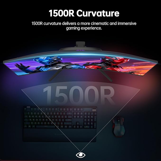 KTC 32 Inch Curved Gaming Monitor, 2K 180Hz Computer Monitor, QHD 1500R PC - Image 6
