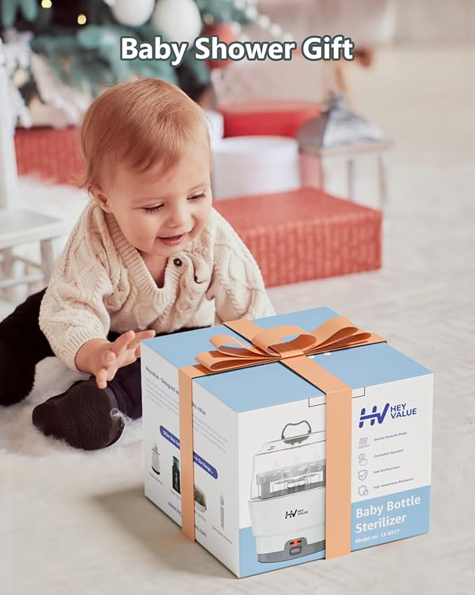 HEYVALUE Ease-Steam Bottle Sterilizer, Compact Baby Bottle Sterilizer, Fast - Image 7
