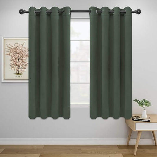 Easy-Going Blackout Curtains for Bedroom, Solid Thermal Insulated Grommet and by Easy-Going