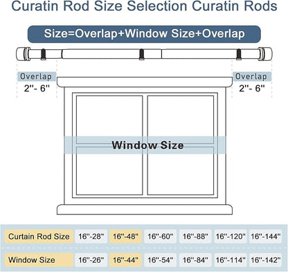 Latest Curtain Rods for Windows 28 to 88 Inches Length Adjustable 1 Inch - Image 3