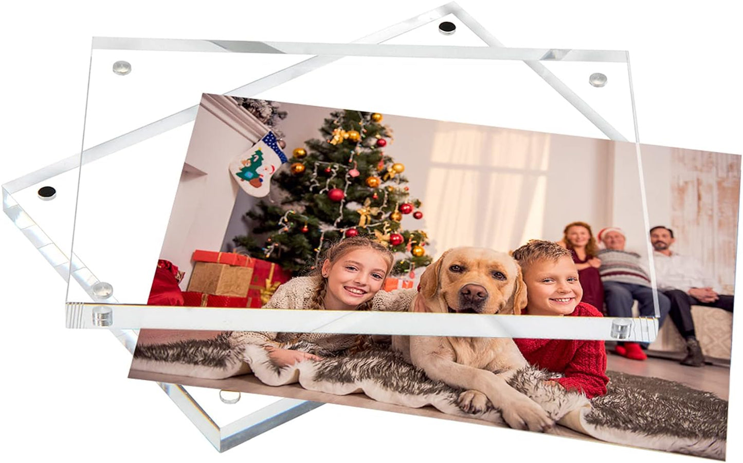 NIUBEE 5x7 Acrylic Picture Frame 3 Packs, Photo Frame 20% Thicker Block | Shatterproof &Safe, 95% High Transparency, UV protection, Double-sided display Magnetic Desktop Frames for Picture Display