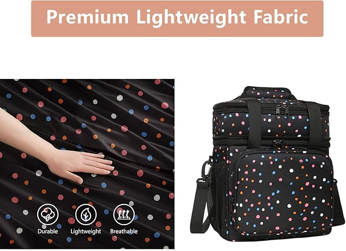 Expandable Insulated Lunch Box, Double Deck Lightweight Large Lunch Bag Tote - Image 5