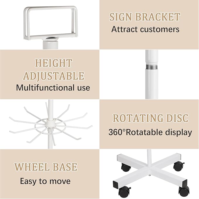 Exttlliy 5-Tier Metal Spinning Display Stand Rack - Image 4