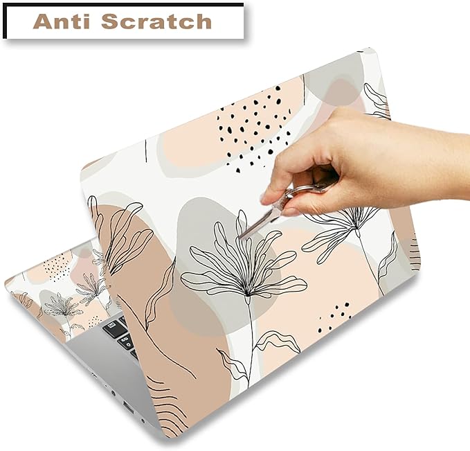 Laptop Skin Sticker Decal, Decorative Waterproof Removable, Morandi Leaves - Image 3