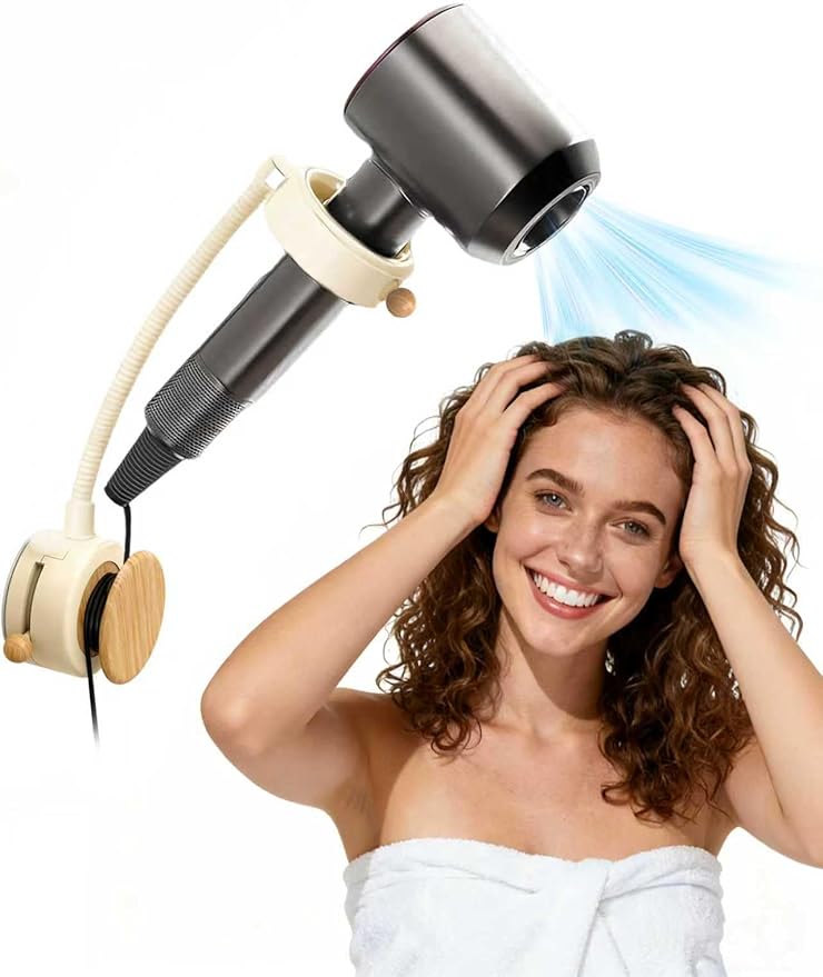 Hands Free Hair Dryer Holder Wall Mounted by Unknown