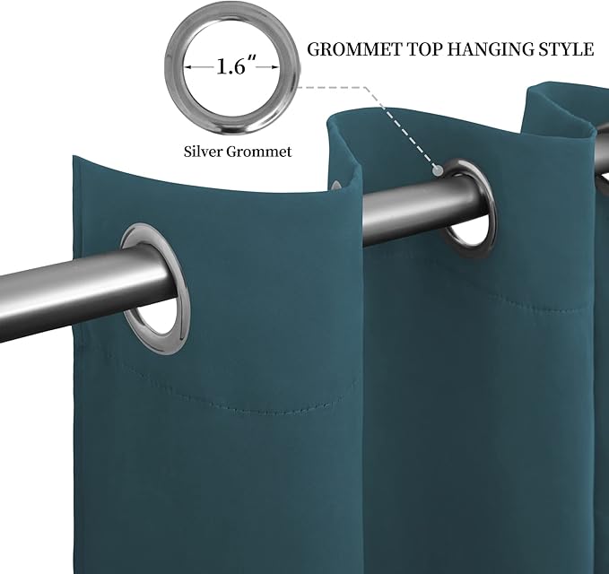 Easy-Going Blackout Curtains for Bedroom, Solid Thermal Insulated Grommet and - Image 5