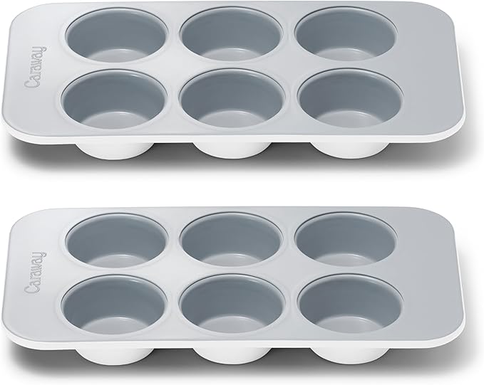 Caraway Nonstick Ceramic 6 Cup Muffin Pan Duo – Non-Toxic, PTFE & PFOA Free – by Caraway