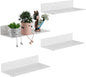 4 Pack White Acrylic Floating Shelves 15 Inches, Wall Hanging Bathroom Shelves by HEXSONHOMA