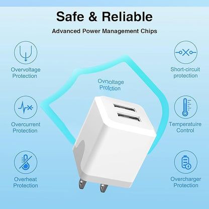 USB Wall Charger，Dual A USB Port Cube Power Plug Adapter，Fast Phone Charger - Image 4
