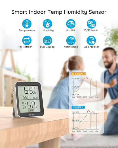 Govee Bluetooth Hygrometer Thermometer, Large LCD, Max/Min Records, 2-Year Data - Image 5