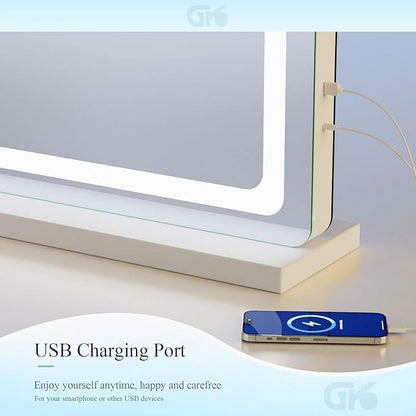 Makeup Vanity Mirror with Lights 32" x 24" Large LED Makeup Mirror, Light up - Image 6