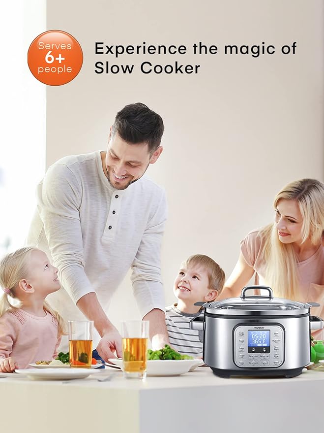HOUSNAT Slow Cooker, 10 in 1 Programmable Cooker, 304 Stainless Steel Rice - Image 8