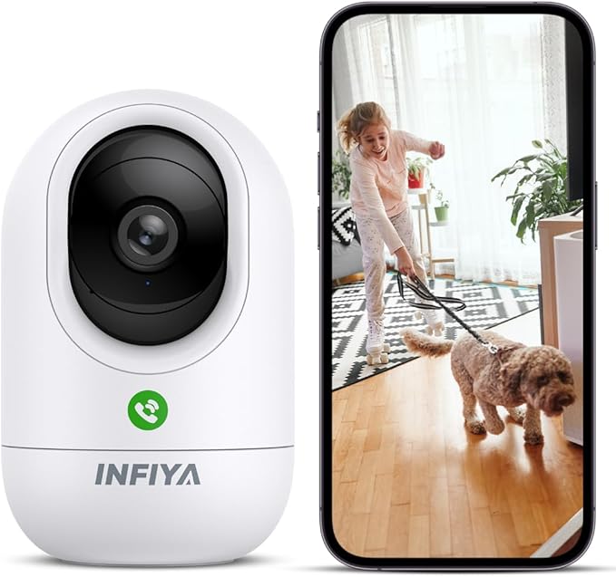 2K Baby Camera-WiFi Home Security Cameras Indoor via One-Tap Call by INFIYA