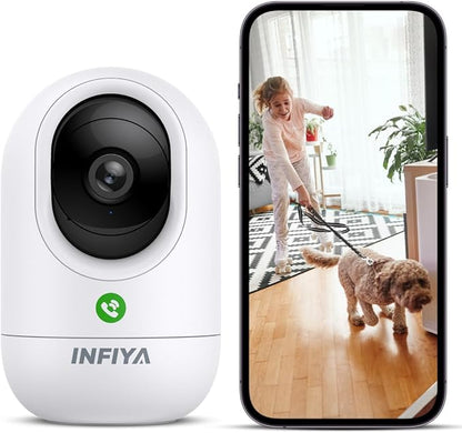 2K Baby Camera-WiFi Home Security Cameras Indoor via One-Tap Call by INFIYA