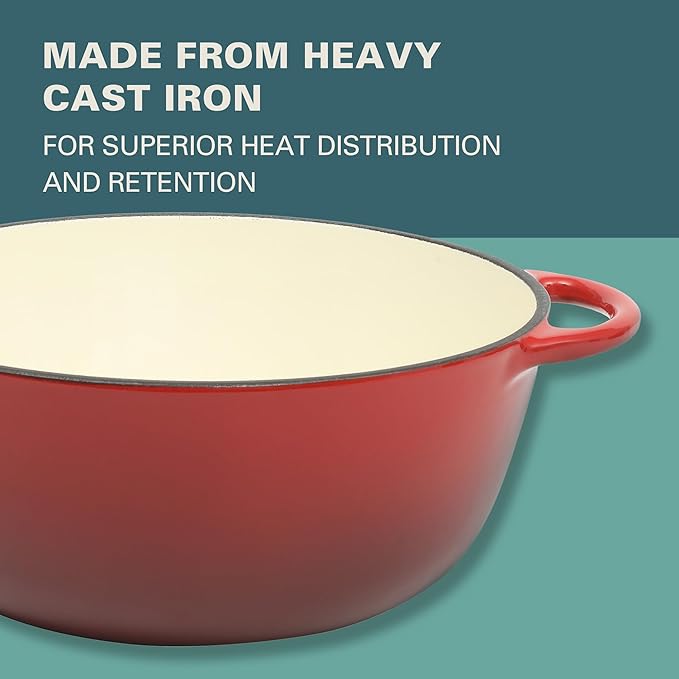 Gibson Home Addlestone 2.65 Quart Round Enamel Cast Iron Dutch Oven Pot - Image 6