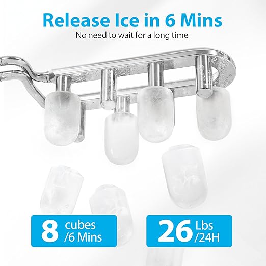 Aeitto Ice Maker Countertop 26lbs/24H, Ice Machine 8 Ice Cubes Ready in 6 Mins - Image 3