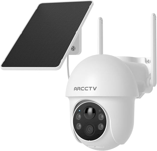 Solar Security Cameras Wireless Outdoor, 4MP 360° View Battery Powered Outdoor by ARCCTVSecurity