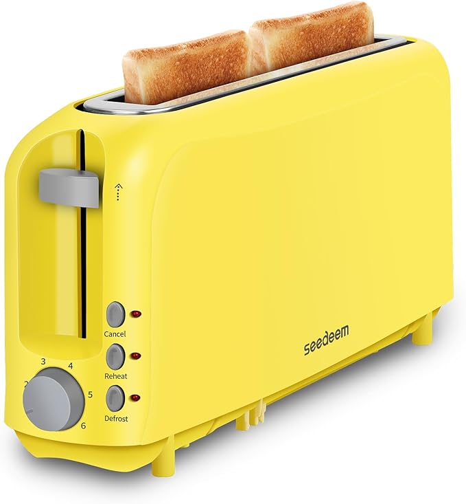 SEEDEEM 2 Slice Slim Toaster, Single 10" Long Slot Toaster Fits Bagels & by SEEDEEM