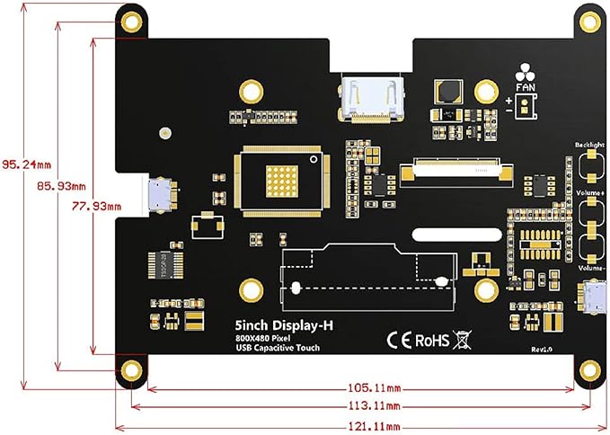 ELECROW 5 Inch Touch Screen Monitor LCD Display, 800×480 Mini Touchscreen - Image 8