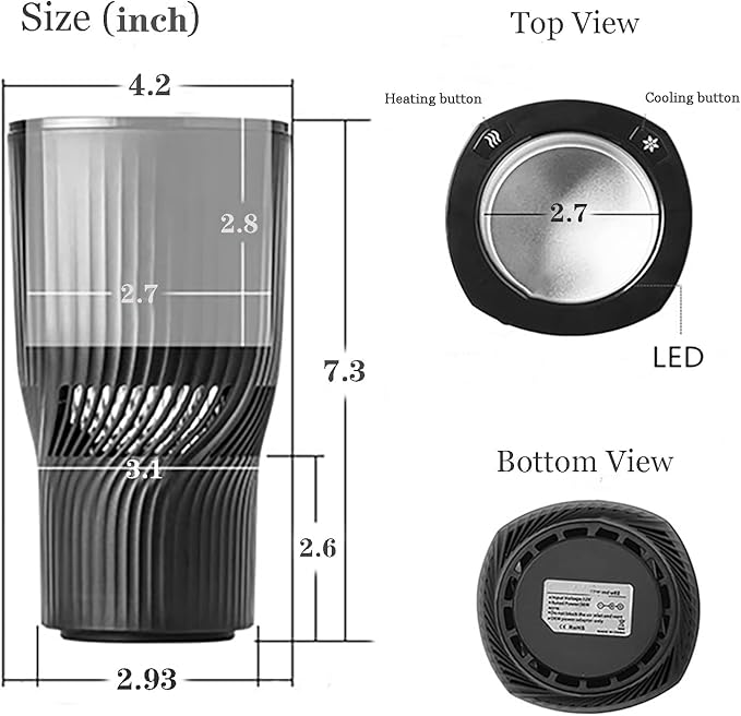 Car Cup Holder 2-in-1 Coffee Warmer Drink Cooler Smart Car Tumbler Holder Gift - Image 4