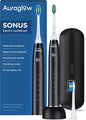 AURAGLOW Sonus Electric Toothbrush, 5 Cleaning Modes, 2 Brush Heads & Travel by Auraglow