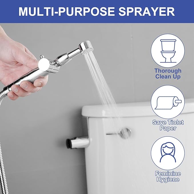 Chrome Handheld Bidet Sprayer Attachment - Image 3