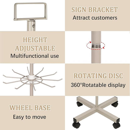 Exttlliy Retail Display Stand Store Display Rack 5 Tier Metal Spinning Display - Image 4