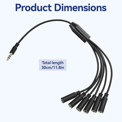 Xyembu 3.5mm Headphone Splitter, 1/8inch TRRS Male Stereo Jack to 6 Female - Image 6