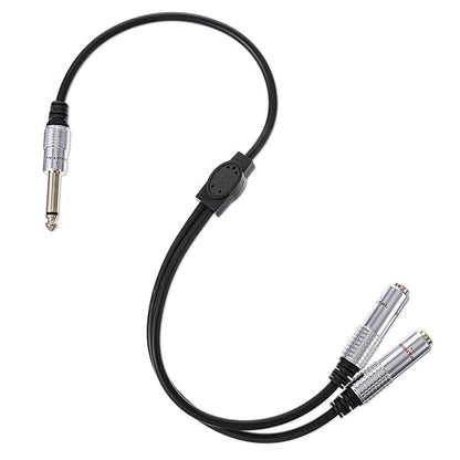6.35mm TS Guitar Signal Audio Y Splitter Cable, 1/4 Inch Mono Male to Dual Mono by Unknown