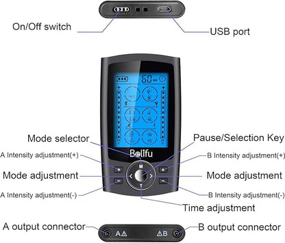 Belifu Dual Channel TENS EMS Unit 24 Modes Muscle Stimulator - Image 7