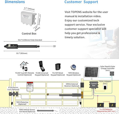 TOPENS A3S Automatic Solar Gate Opener - Image 6