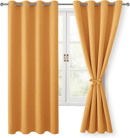 Hiasan Blackout Curtains for Bedroom, 52 x 63 Inches Length by Hiasan
