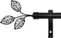 RYB HOME Black Curtain Rod 1 Inch Diameter Adjustable 28 to 48 Inch Length Heavy Duty Short Small Curtain Rod Bracket Sets with Leaf Ends for Cafe Kitchen Living Room Boho Window Decor, Matte Black | 28-48 inch adjustable, 30 lbs weight capacity, heavy