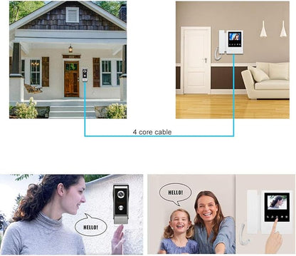 AMOCAM Video Door Phone System, 4.3 Inches Touch Monitor Wired Video Intercom - Image 3