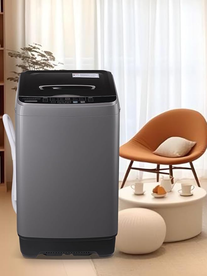 17.7 lbs Washing Machine with Drain Pump, Full Automatic Washer with 10 Wash - Image 9