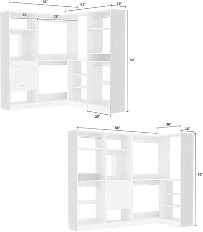 Unikito 86” Closet System, Large Corner Closets Organizer - Image 7