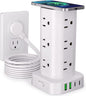Power Strip with Wireless Charger, Flat Plug Surge Protector with 10FT by Unknown